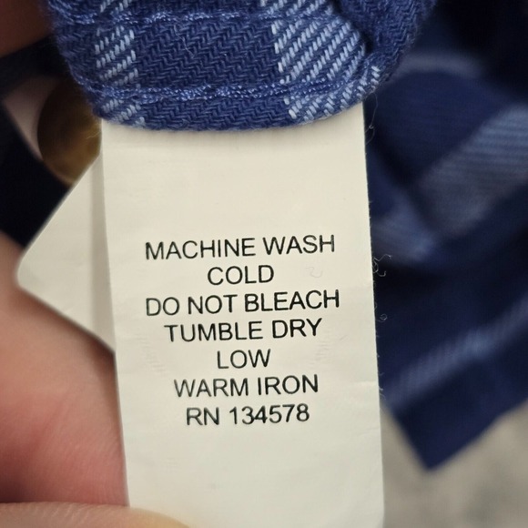 Vineyard Vines Stripe Hooded Linen Shirt Mens L‎ Blue Coastal Ease Pullover - Picture 5 of 10